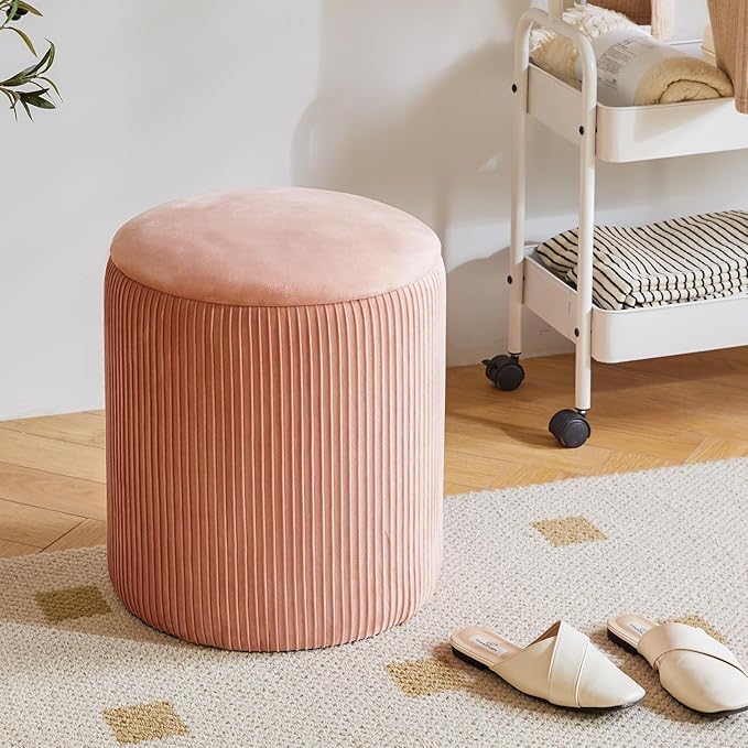 Velvet Ottoman with Storage, Vanity Chair
