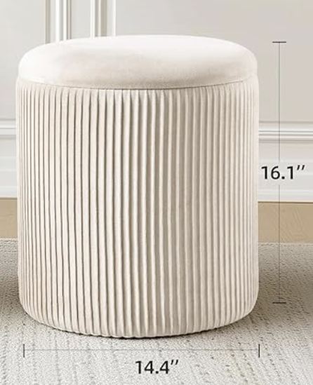 Velvet Ottoman with Storage, Vanity Chair