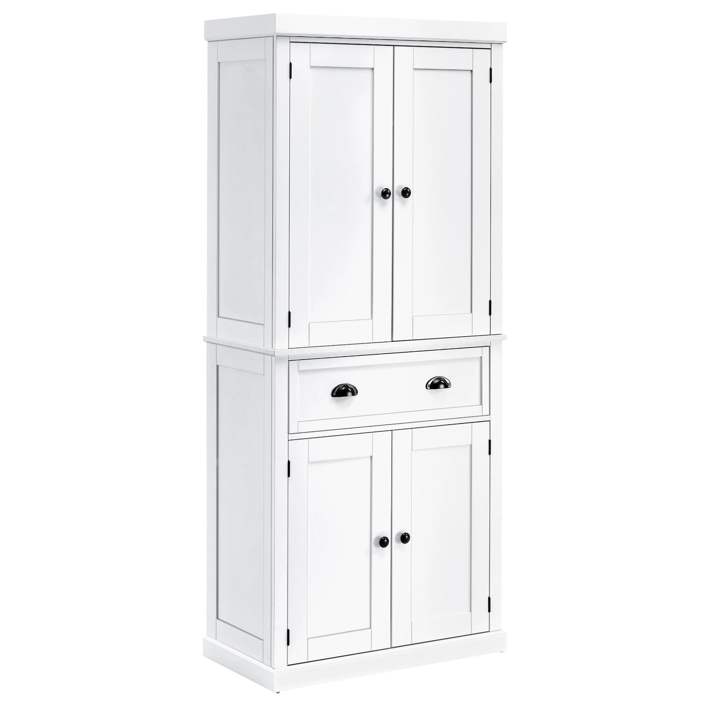 Long Standing Kitchen Cabinet w/ 2 Drawers MDF Board White