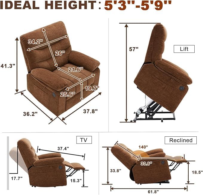 Seniors Electric Power Lift Recliner Chair - Extra wide