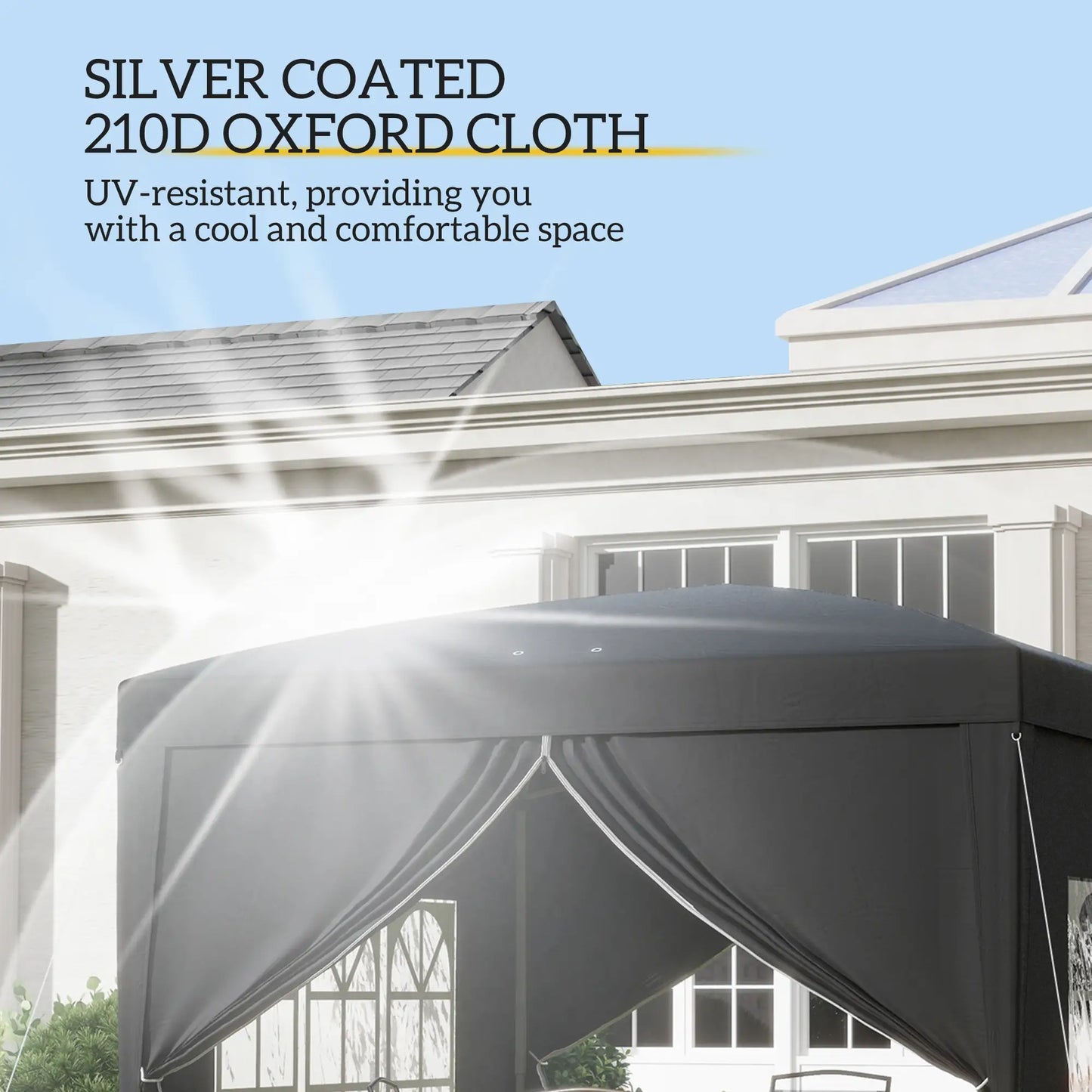 10x10 Pop-Up Canopy Tent with Sidewalls & Mesh Screens