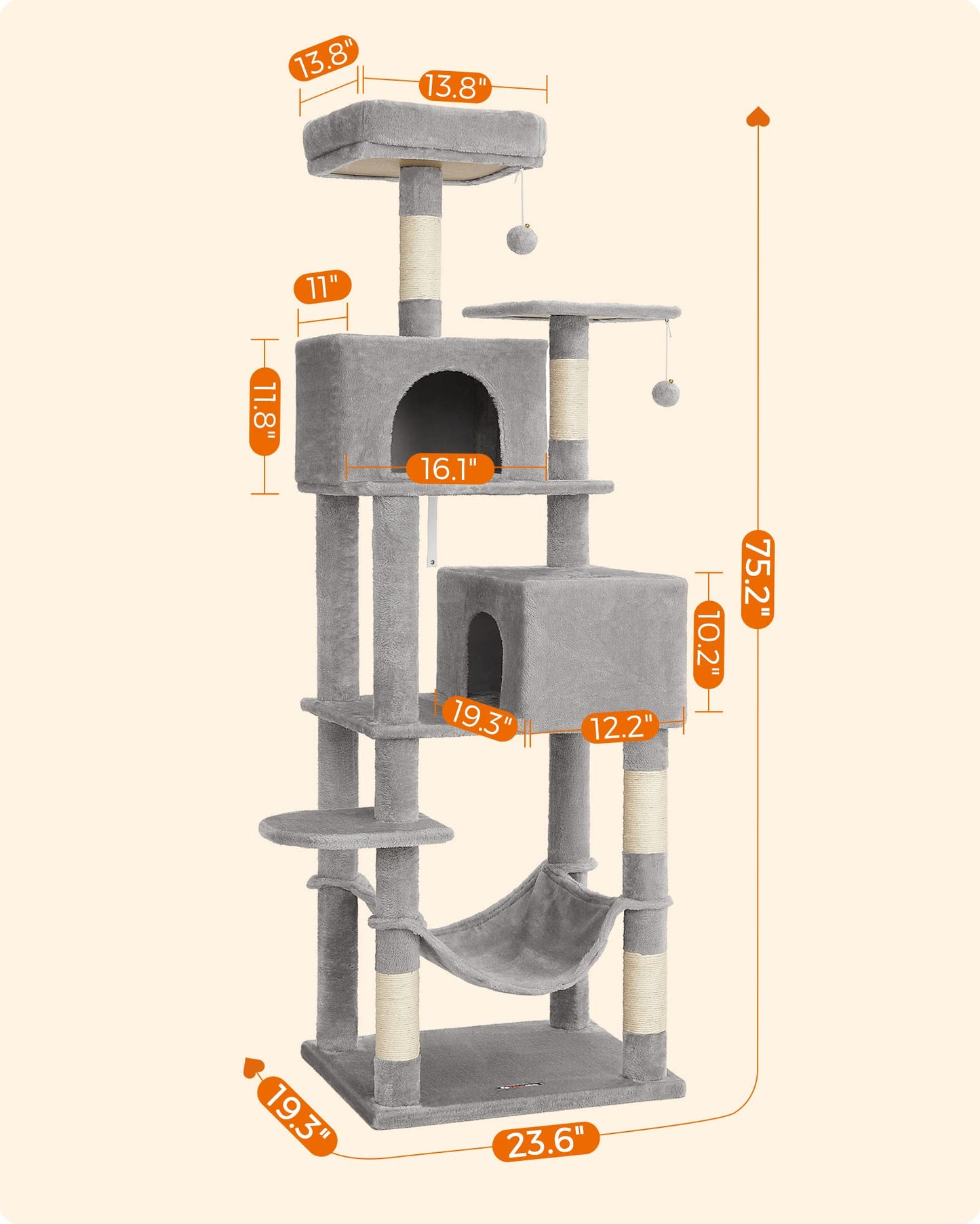 Cat Tree 2 Perches 2 Caves