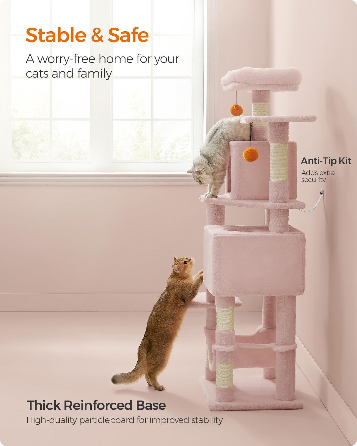 Cat Tree 2 Perches 2 Caves