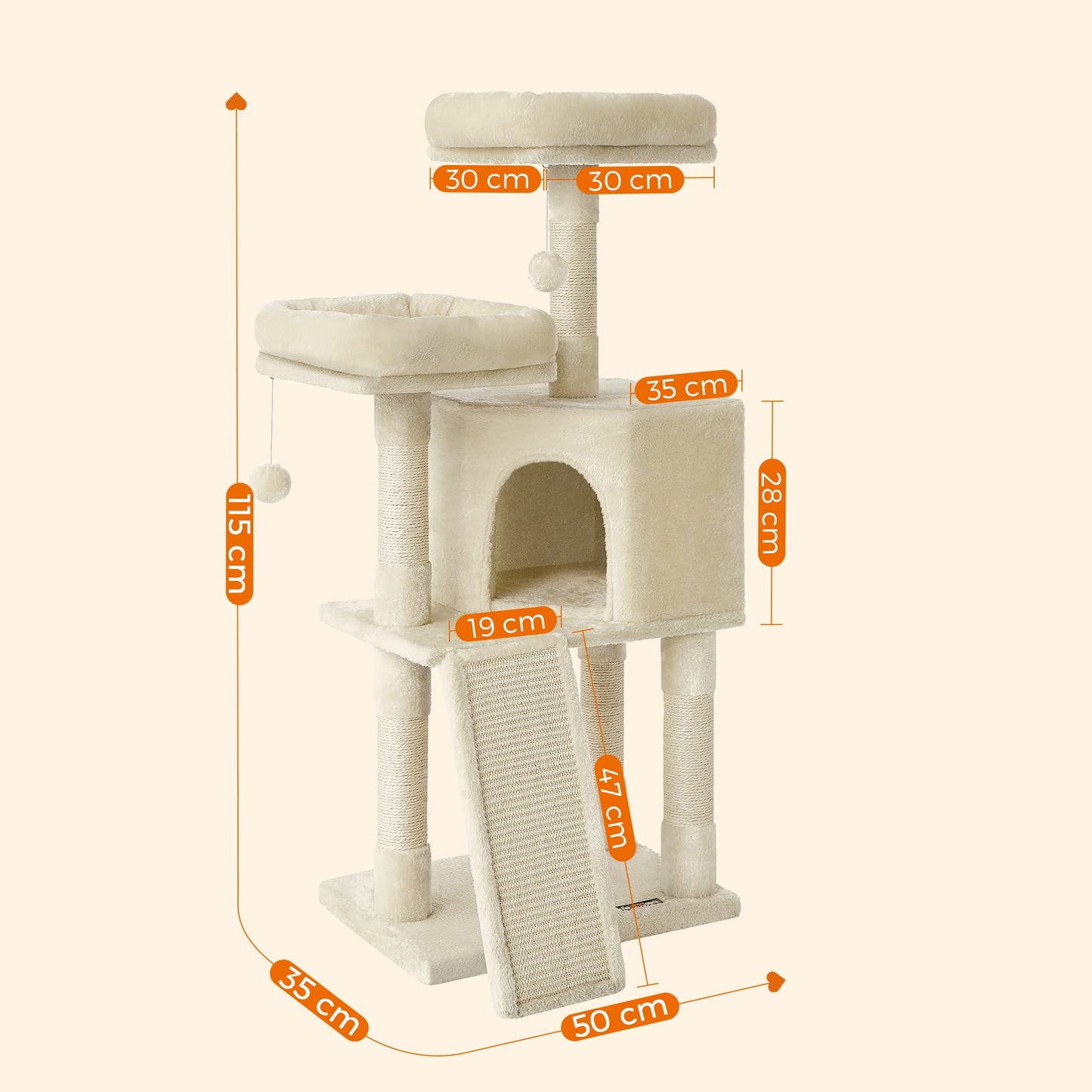 Cat Tree 2 Perches 2 Caves