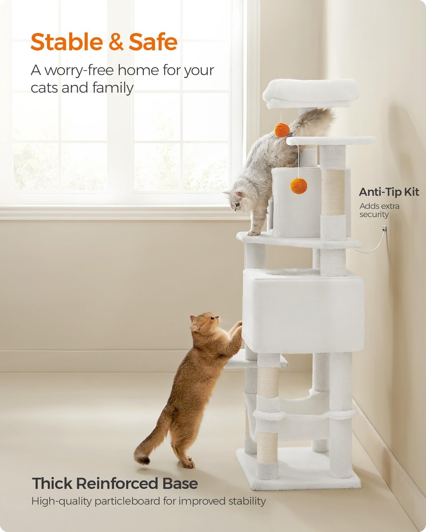 Cat Tree 2 Perches 2 Caves