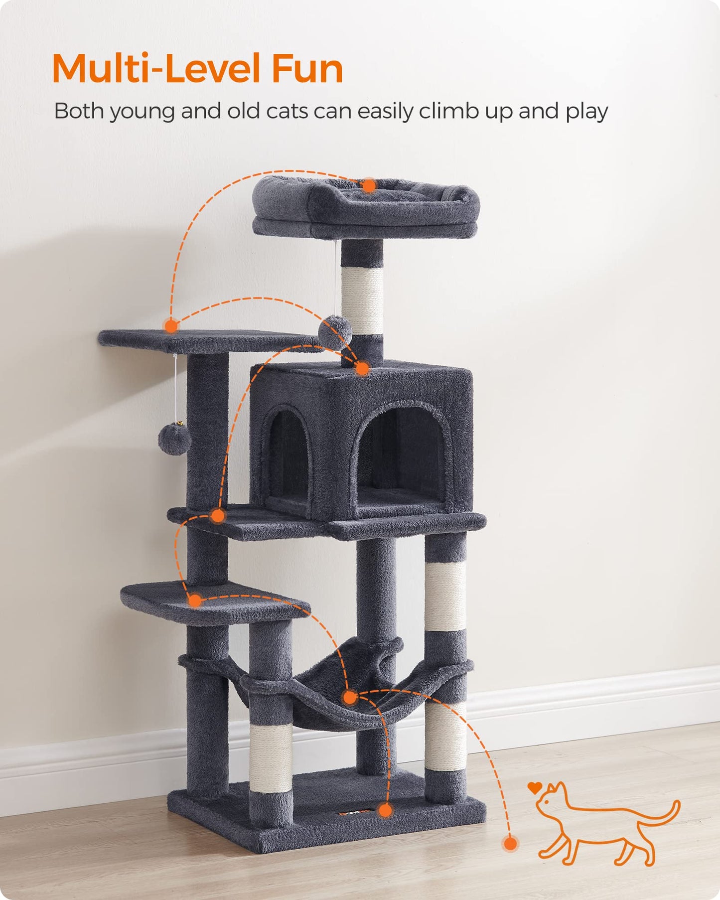 Cat Tree 2 Perches 2 Caves