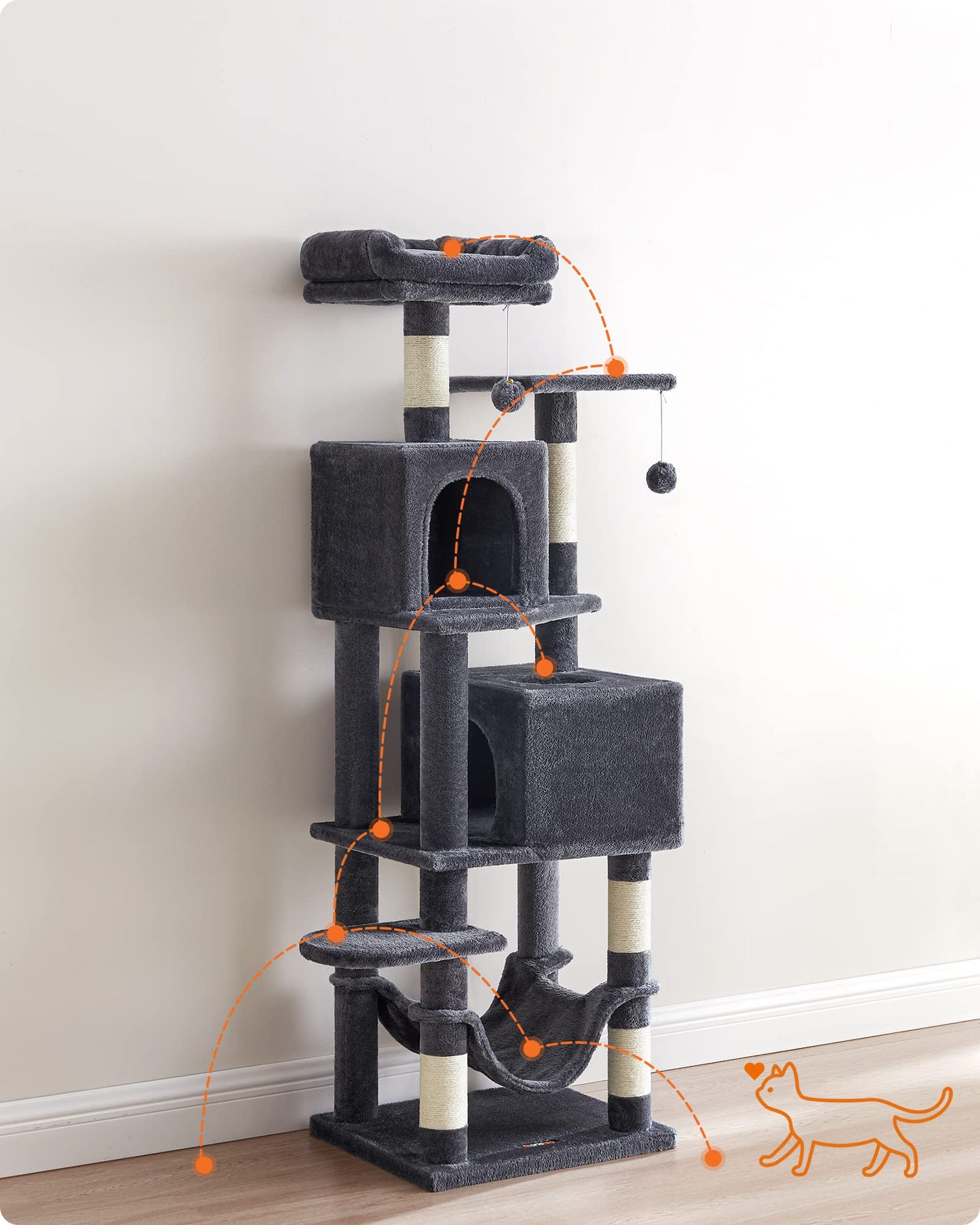Cat Tree 2 Perches 2 Caves