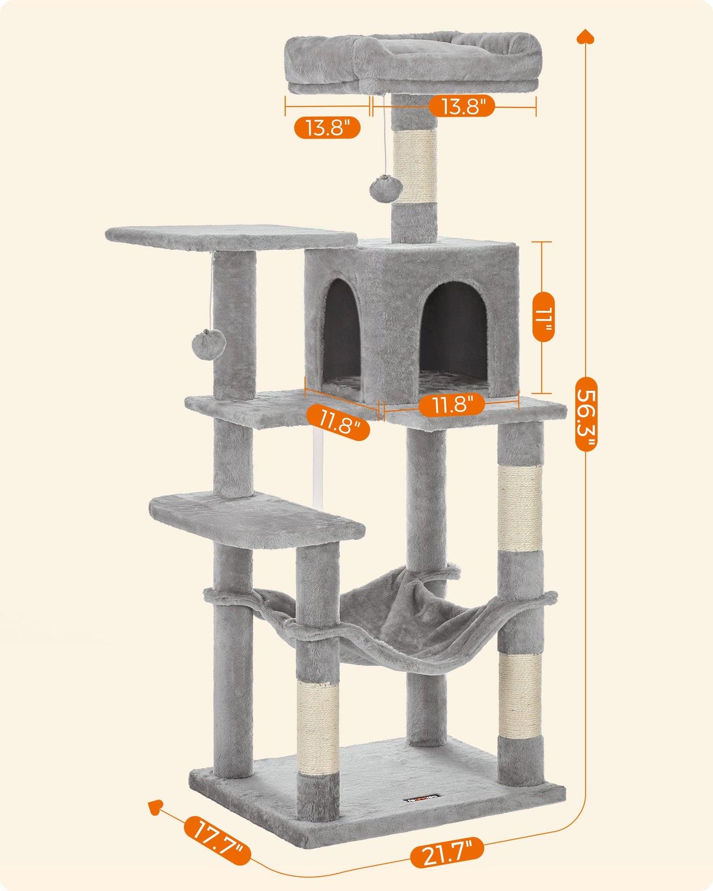 Cat Tree 2 Perches 2 Caves