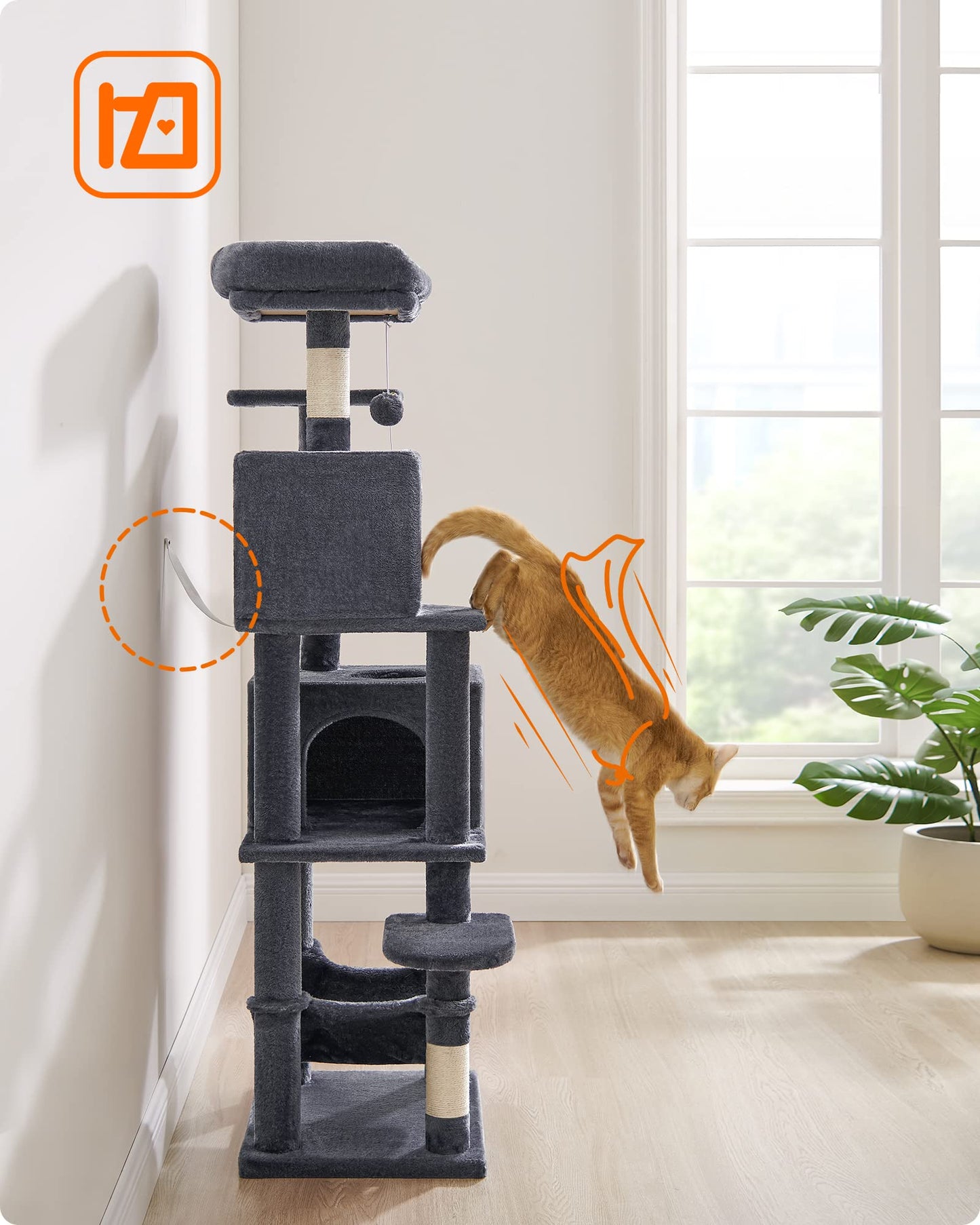 Cat Tree 2 Perches 2 Caves