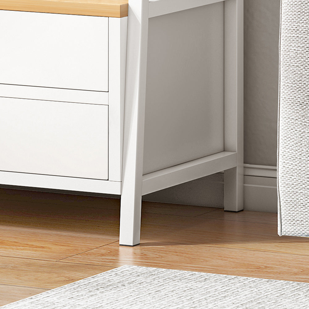 5 Tiers Metal Bookshelf,Free Standing Industrial Ladder Shelf with 2 Storage Drawers