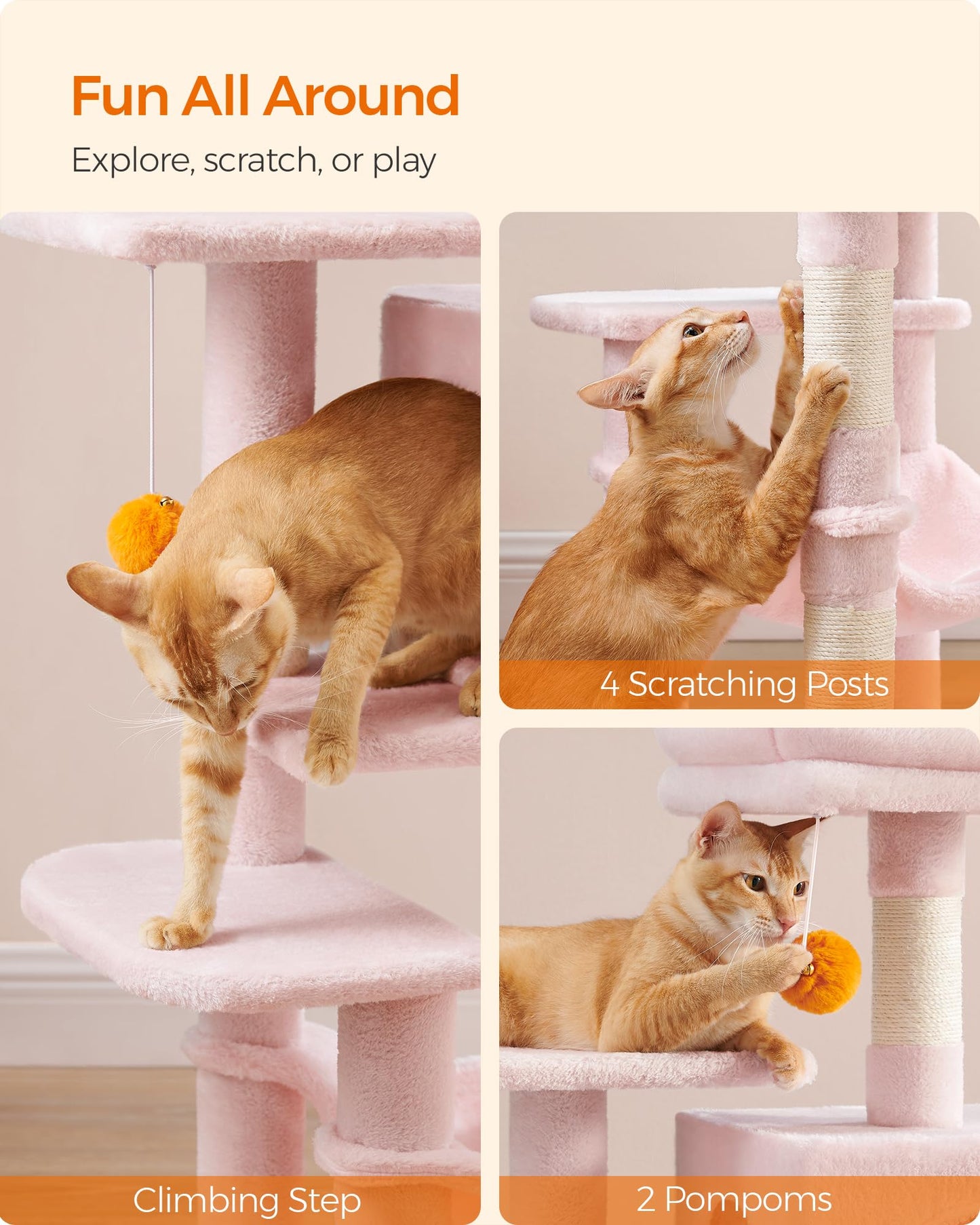 Cat Tree 2 Perches 2 Caves