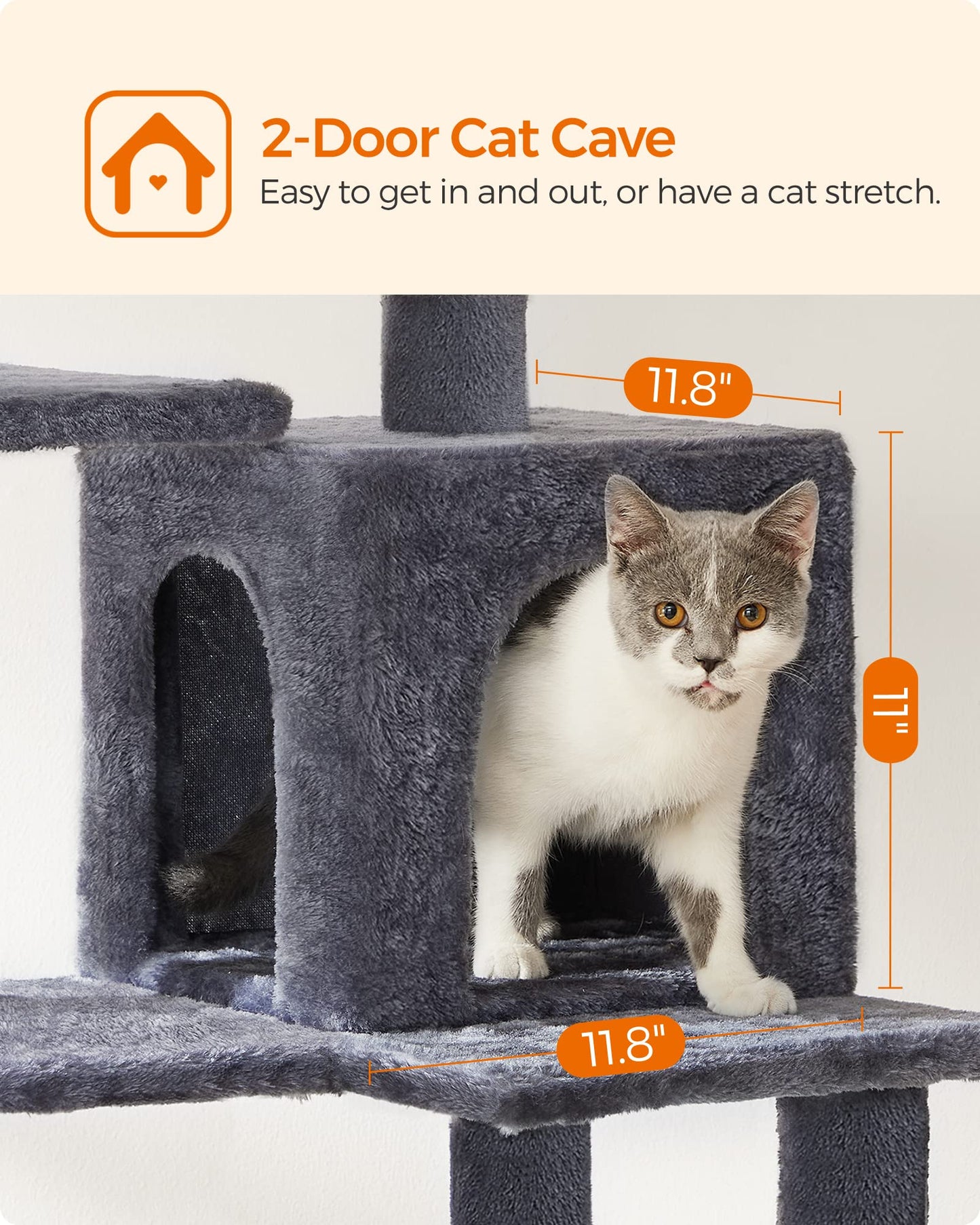 Cat Tree 2 Perches 2 Caves