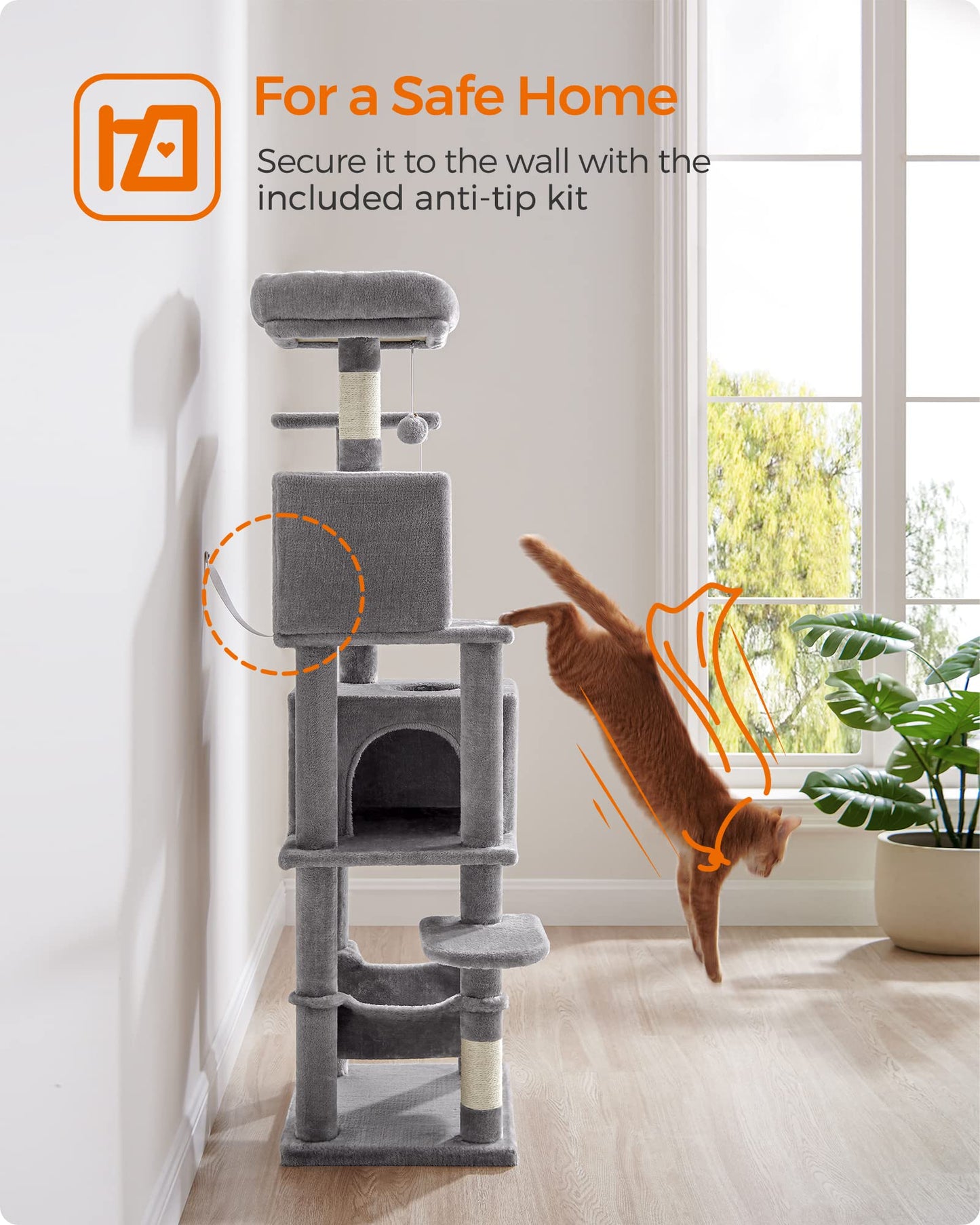 Cat Tree 2 Perches 2 Caves