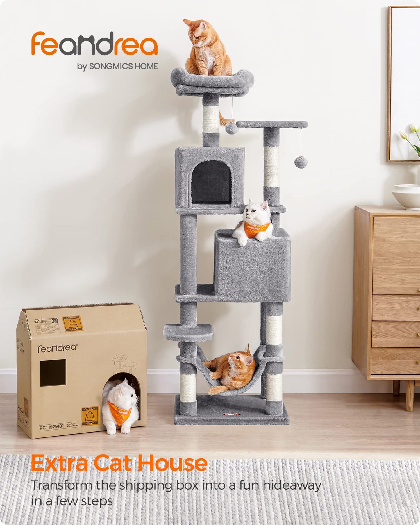 Cat Tree 2 Perches 2 Caves