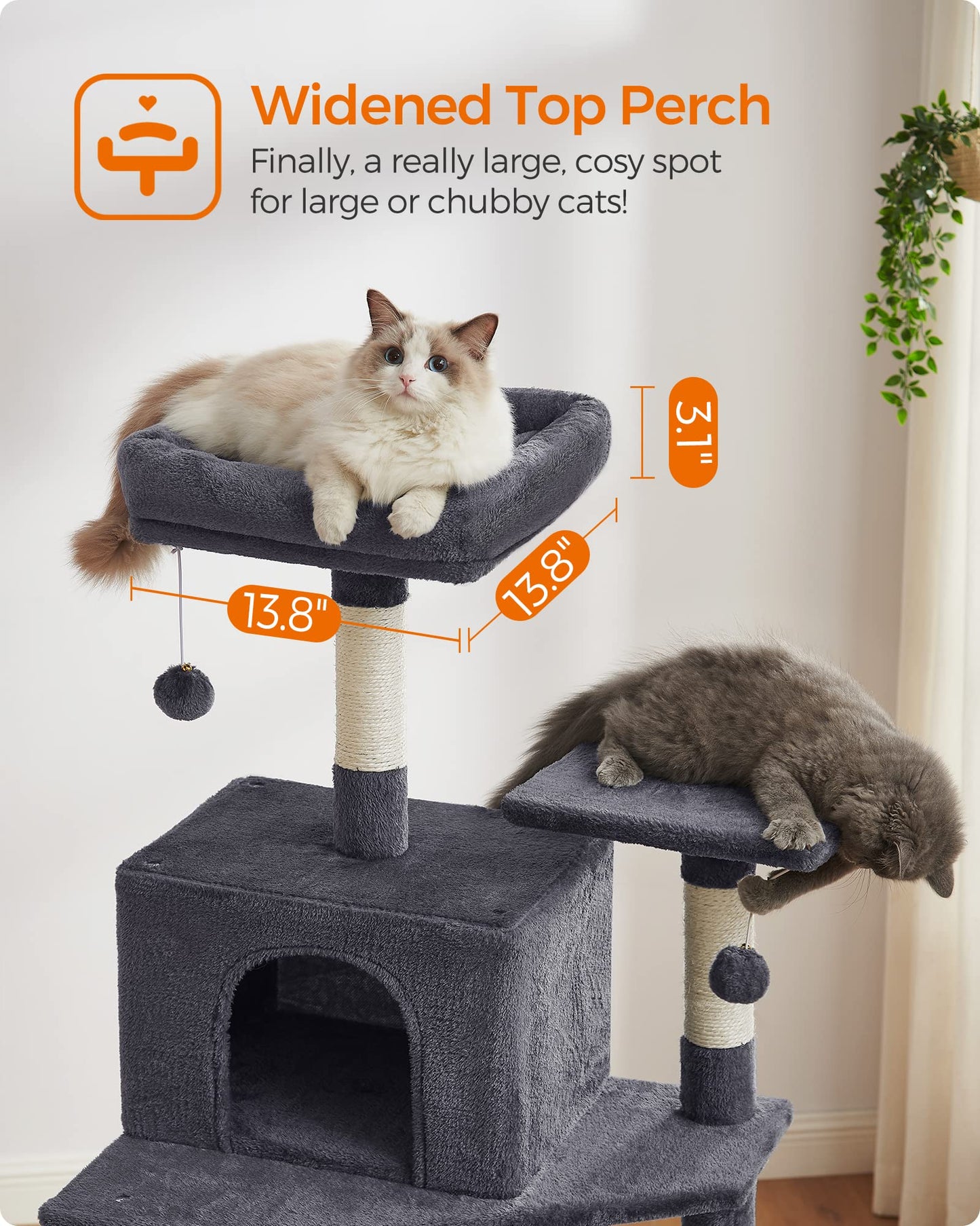 Cat Tree 2 Perches 2 Caves
