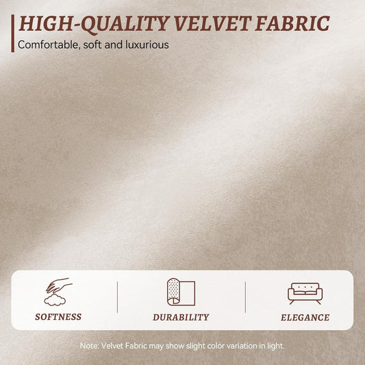 72.5 Inch Modern Velvet Sofa Couch, 2-Seater Loveseat with Hidden Storage Base, USB & Type-C Charging Ports, for Living Room (Cream) (fd) Multi Market World Inc.