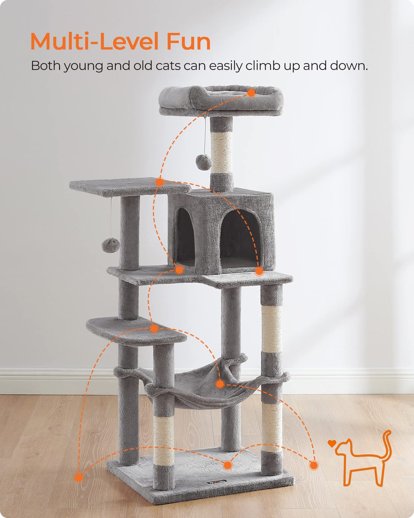 Cat Tree 2 Perches 2 Caves