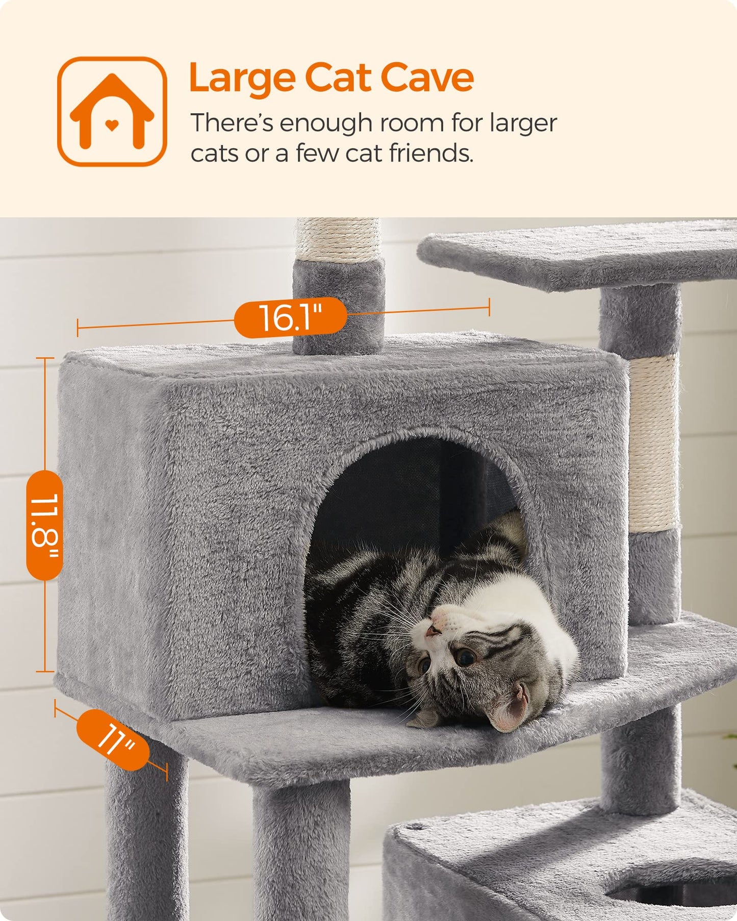 Cat Tree 2 Perches 2 Caves