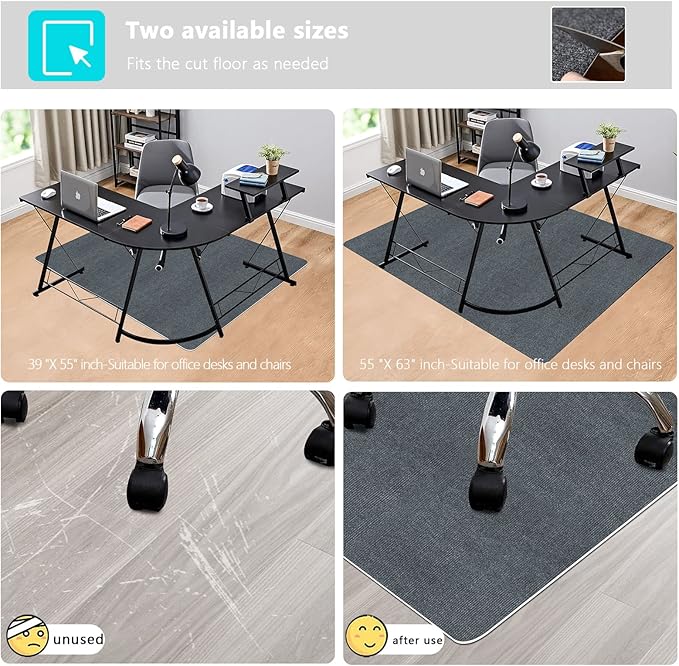 39" X 55" , Office Chair Mat, Carpet , Rug , Non Slip Floor Protector