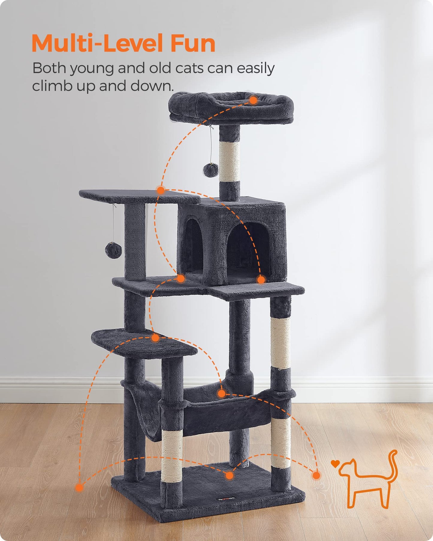 Cat Tree 2 Perches 2 Caves