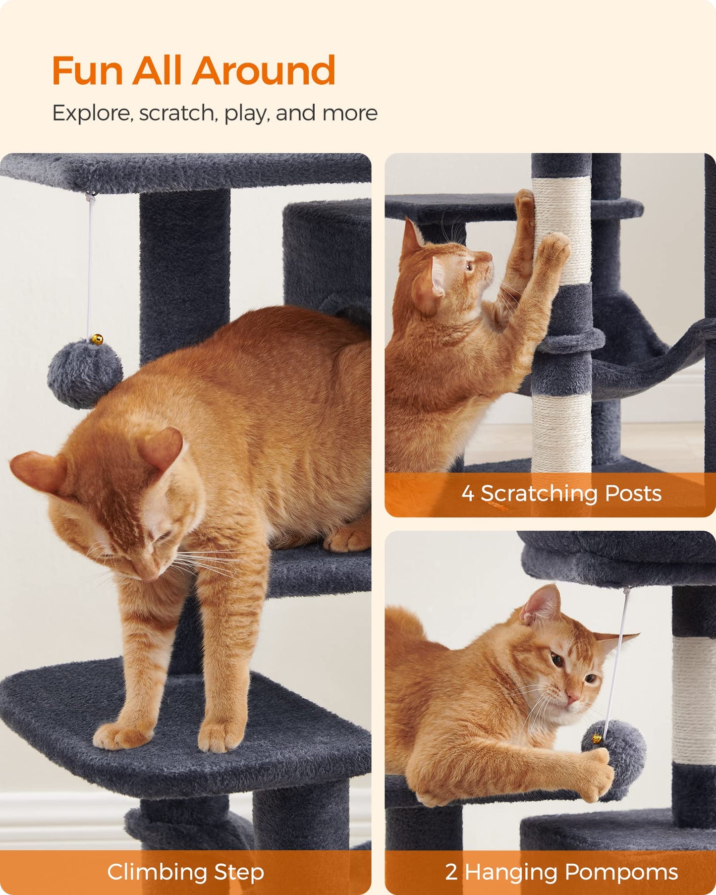Cat Tree 2 Perches 2 Caves