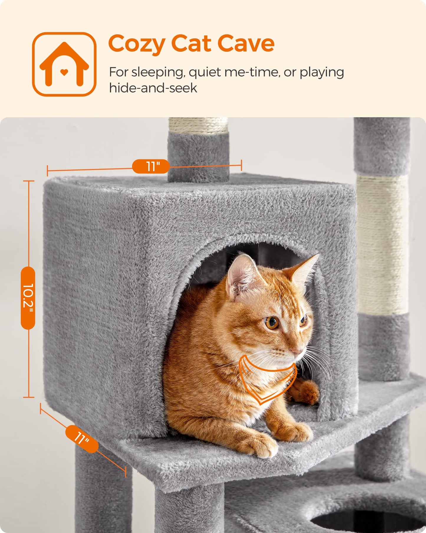 Cat Tree 2 Perches 2 Caves