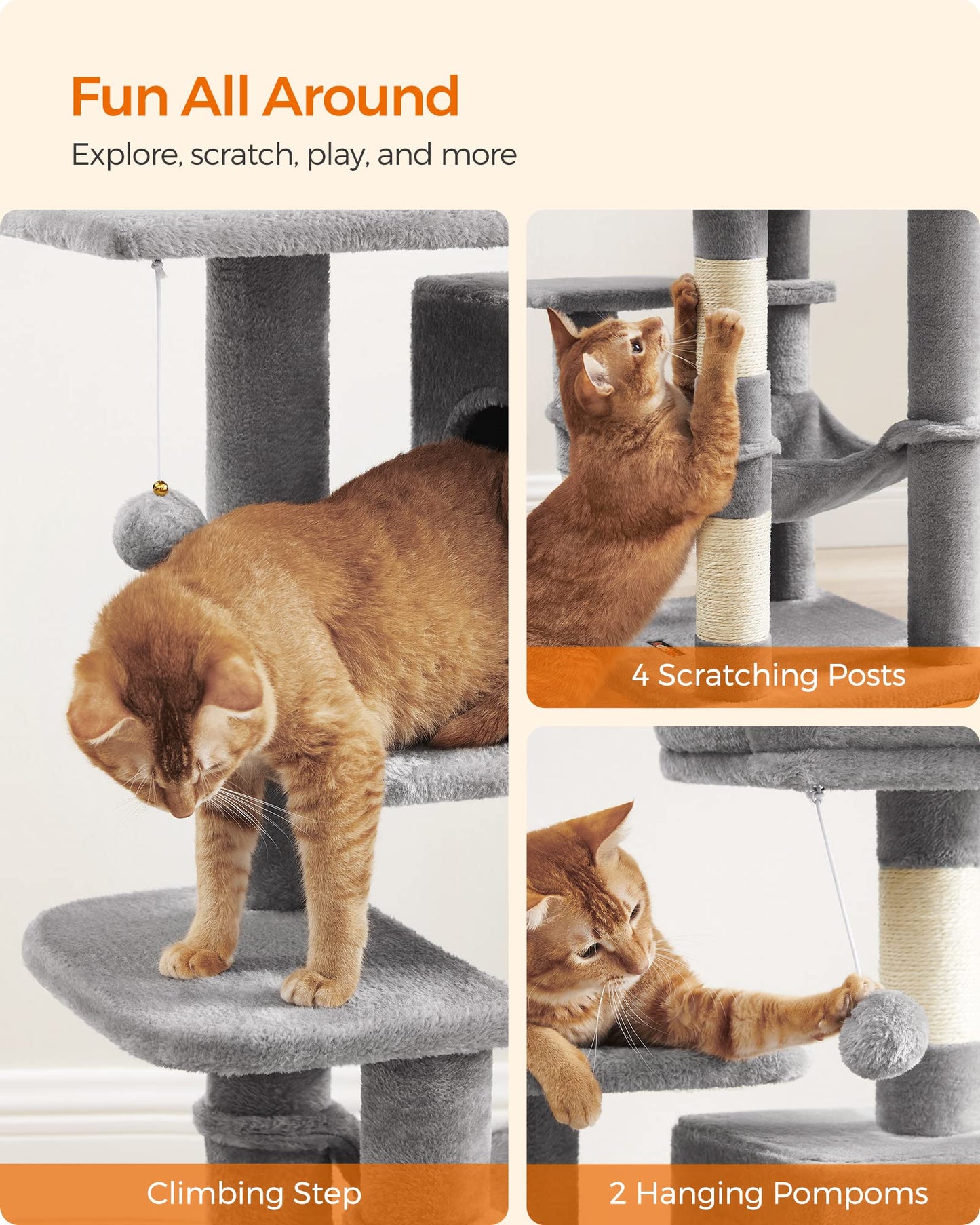 Cat Tree 2 Perches 2 Caves