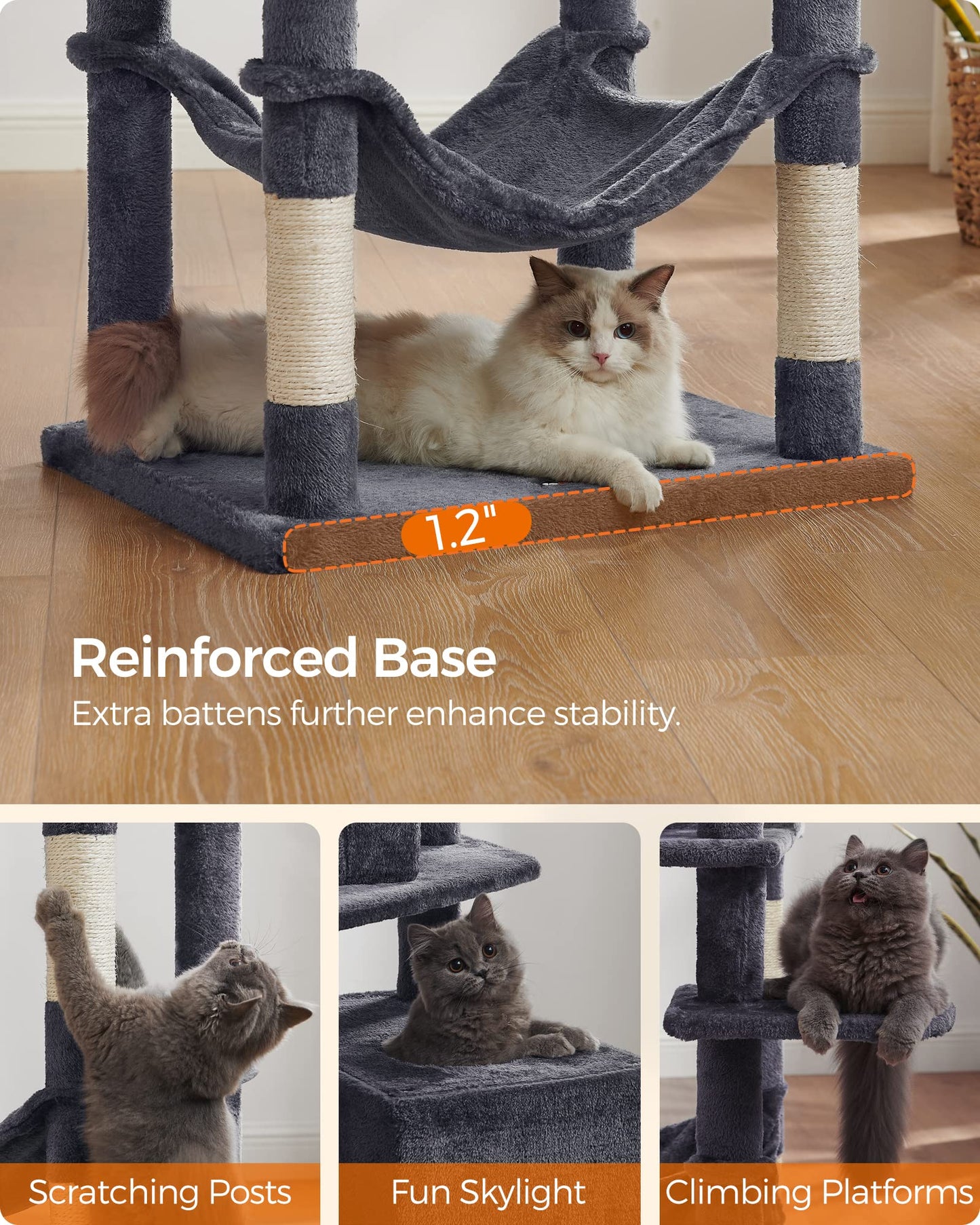Cat Tree 2 Perches 2 Caves