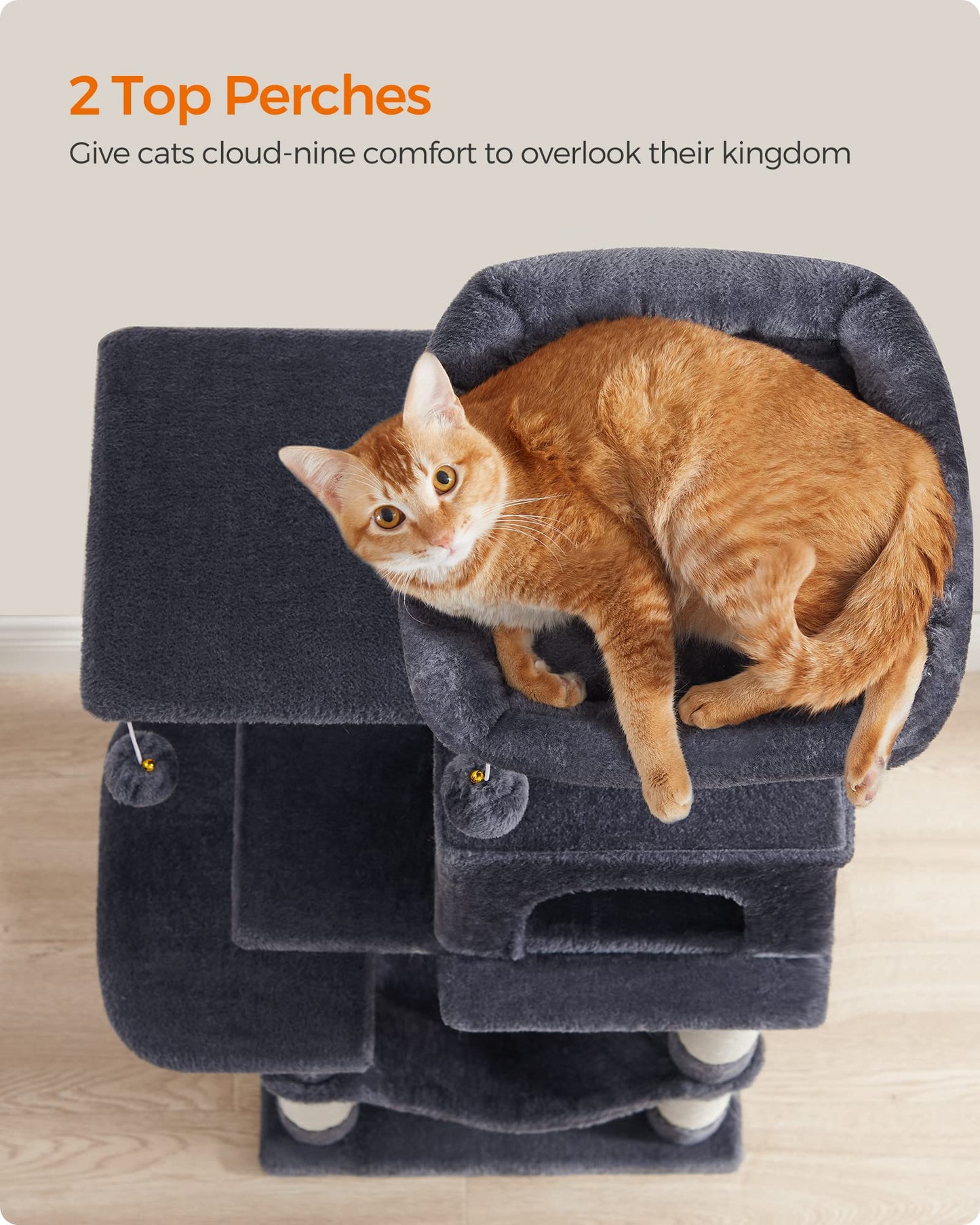 Cat Tree 2 Perches 2 Caves