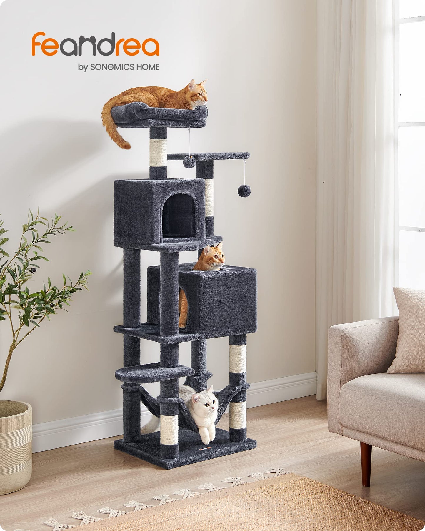 Cat Tree 2 Perches 2 Caves