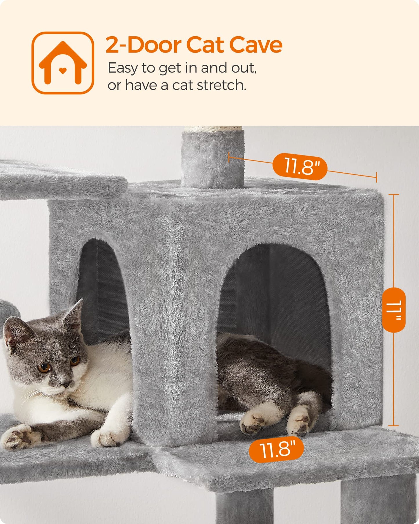 Cat Tree 2 Perches 2 Caves