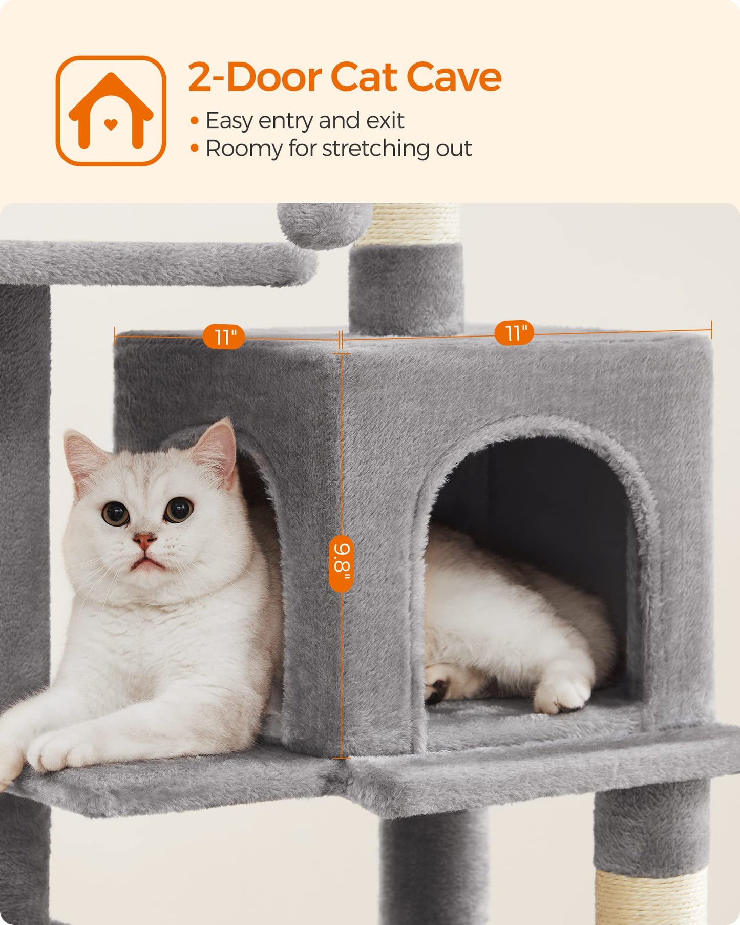 Cat Tree 2 Perches 2 Caves