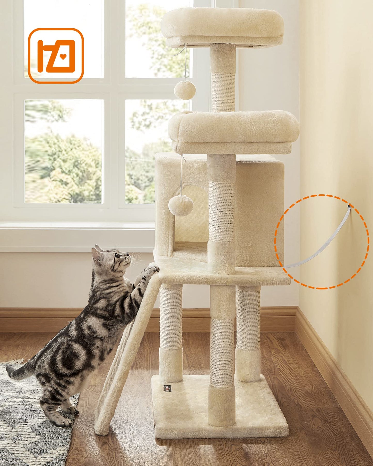 Cat Tree 2 Perches 2 Caves