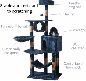 MMW Cat Tree and Tower Cat Castle Toy, Cat Climbing Wall Shelf Cat House Cat Toy Jumping Pet Home