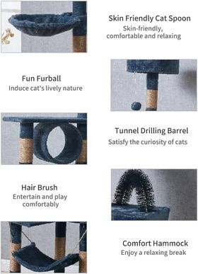 MMW Cat Tree and Tower Cat Castle Toy, Cat Climbing Wall Shelf Cat House Cat Toy Jumping Pet Home