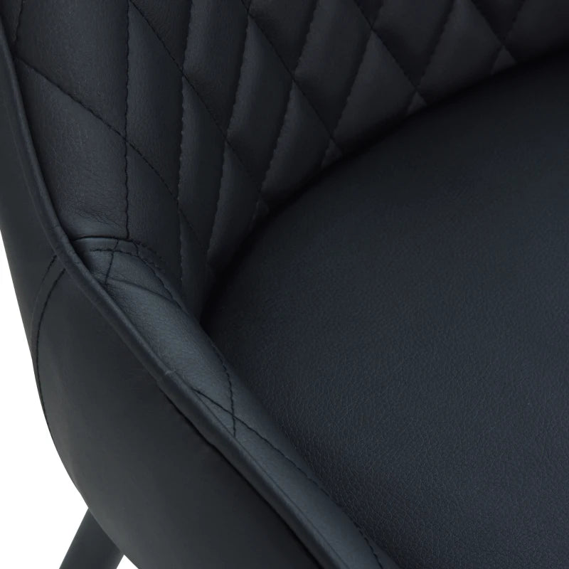 Modern PU Leather Dining Chairs with Steel Legs – Tufted High Back Design (Single)