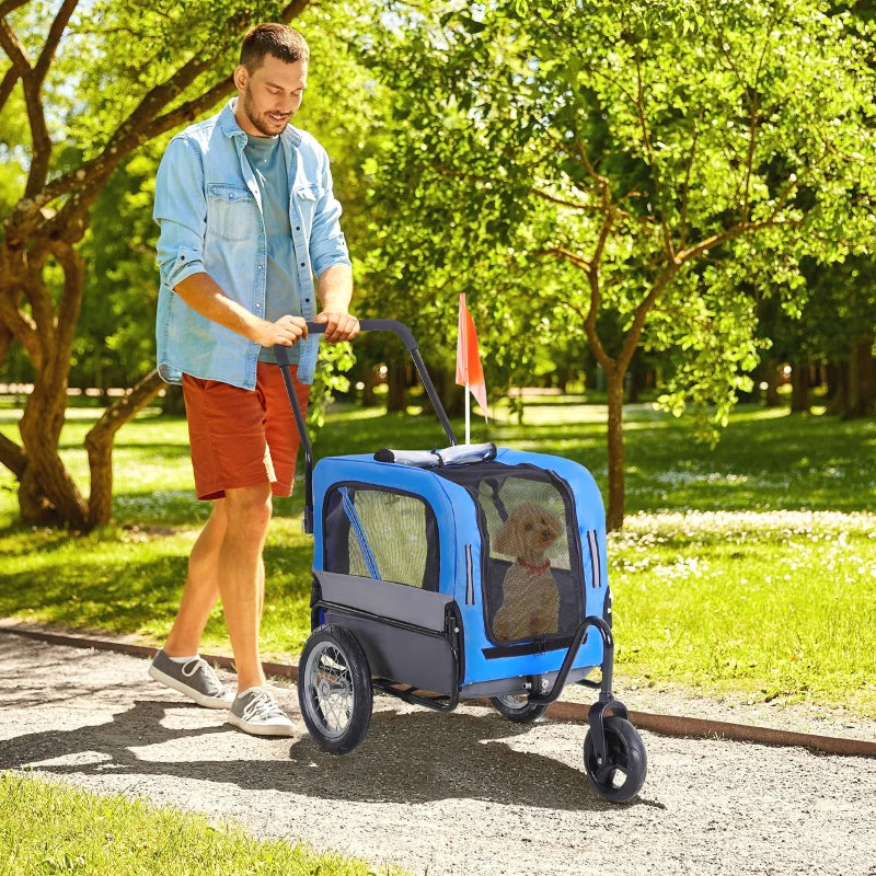 Dog Bike Trailer 2-In-1 Pet Stroller