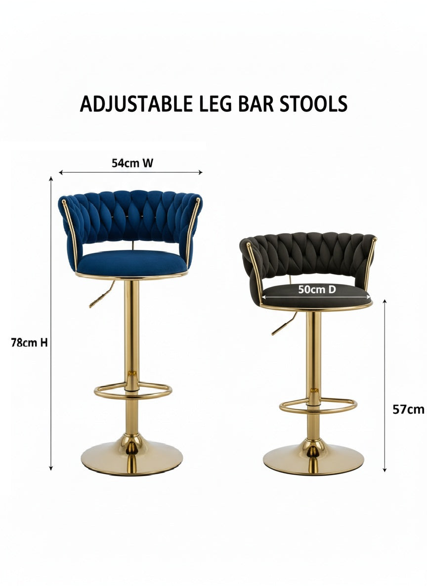 MMW Oversized Velvet Adjustable Bar Stool with Gold Base, XL Tufted High Back Swivel Bar Chair with Armrests for Kitchen Counter and Home Bar