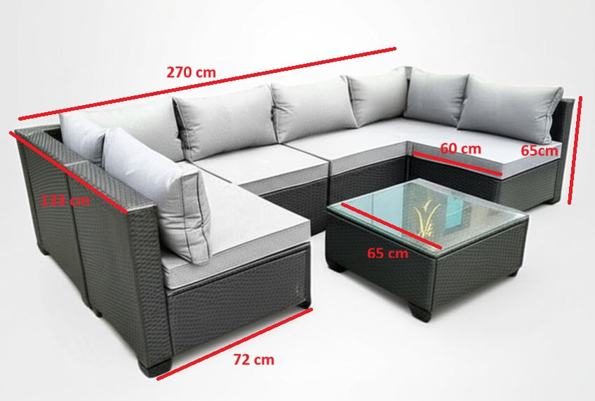 MMW 7-piece Patio Set (Dark Grey)