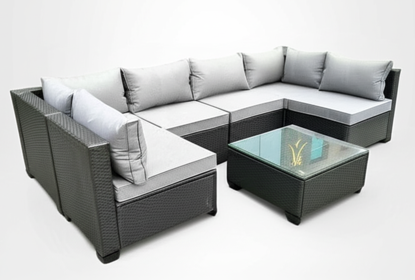 MMW 7-piece Patio Set (Dark Grey)