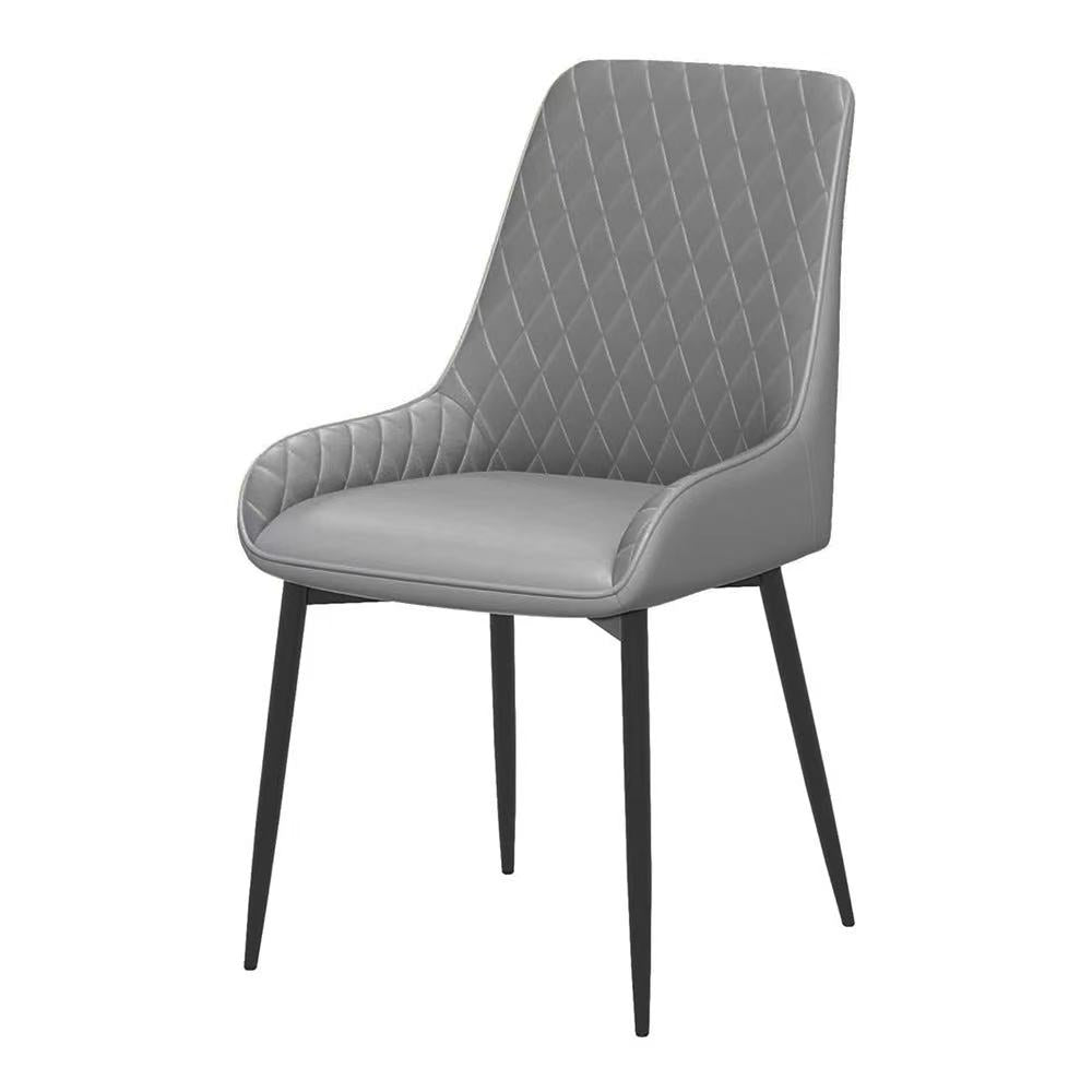 Modern PU Leather Dining Chairs with Steel Legs – Tufted High Back Design (Single)