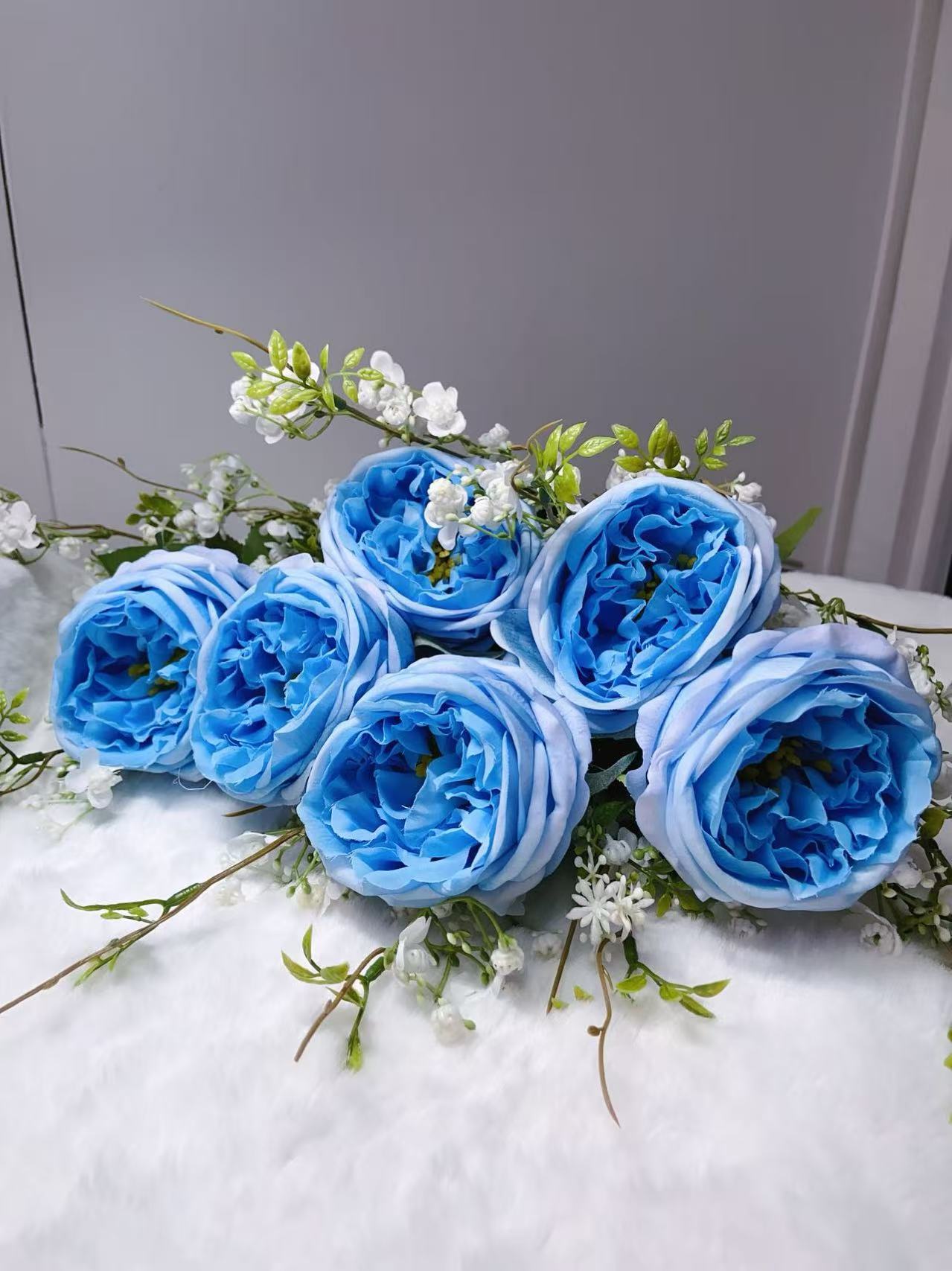 Rose Artifical Flowers With Realistic Texture (with 6 Heads)
