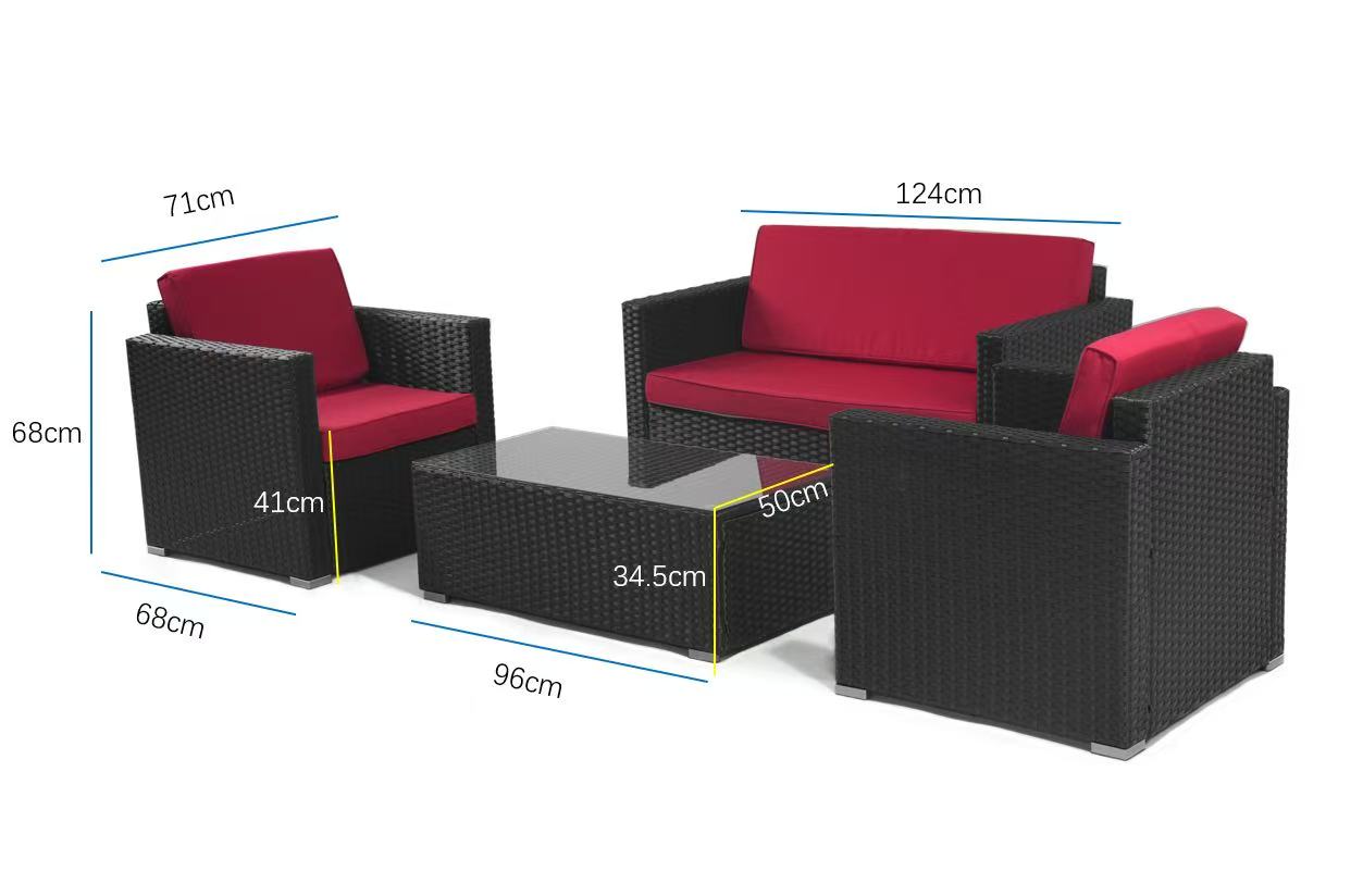4-Piece Patio Wicker Sofa Set