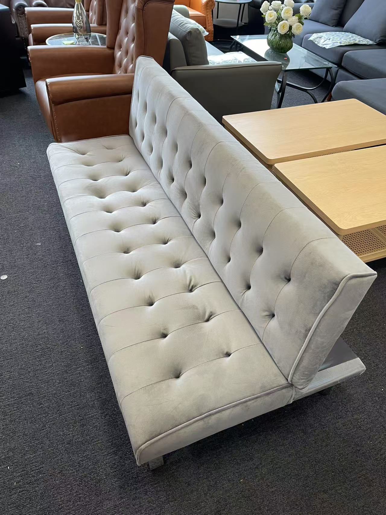 Grey Tufted Sofa Bed