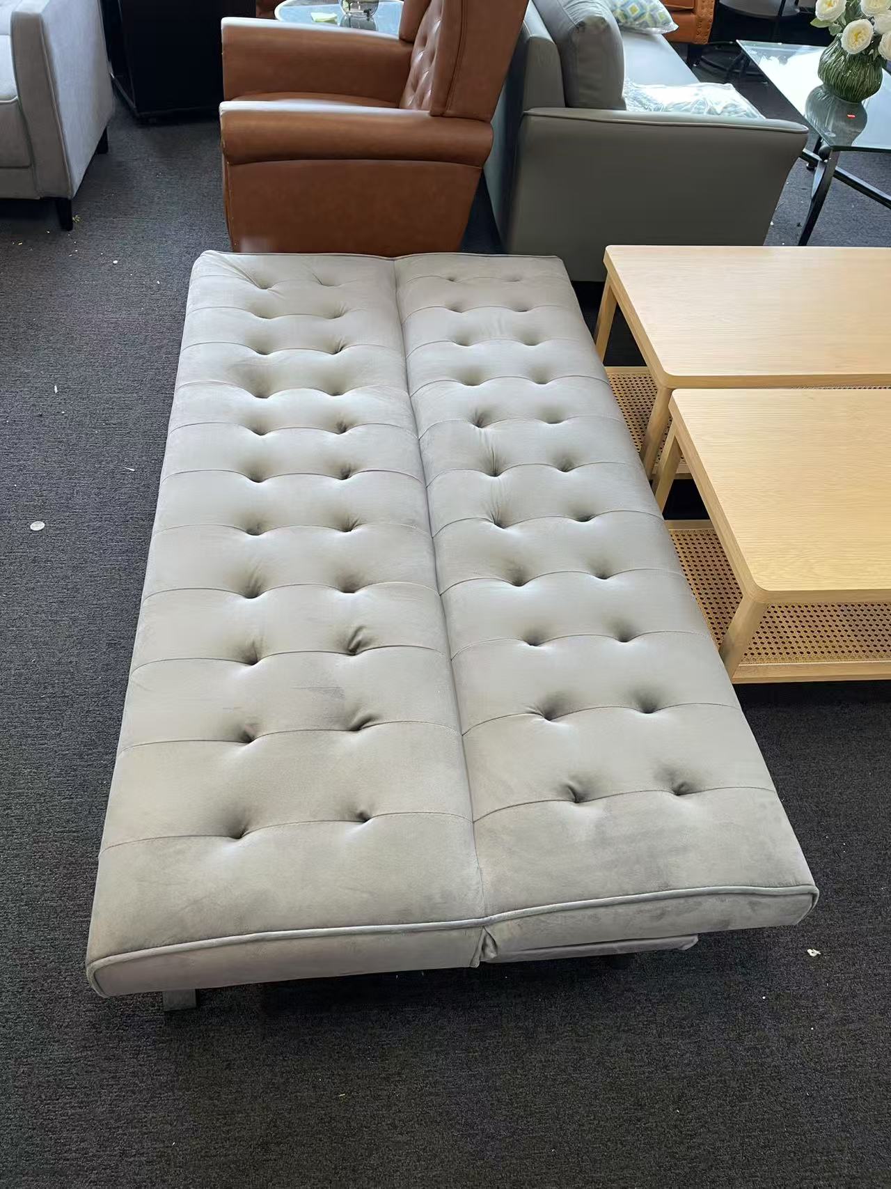 Grey Tufted Sofa Bed