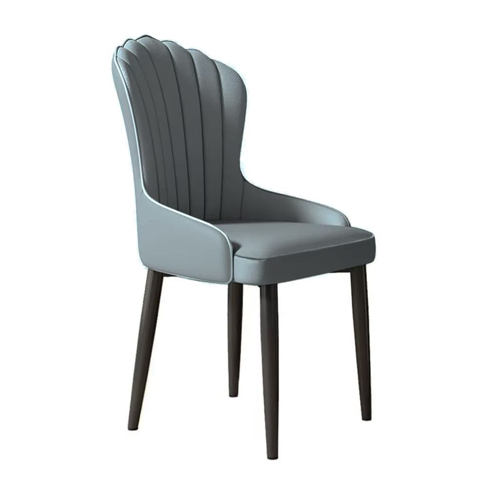 MMW Dining Room Chair with Shell Back Design, Black Legs, 92H 48W 50D cm