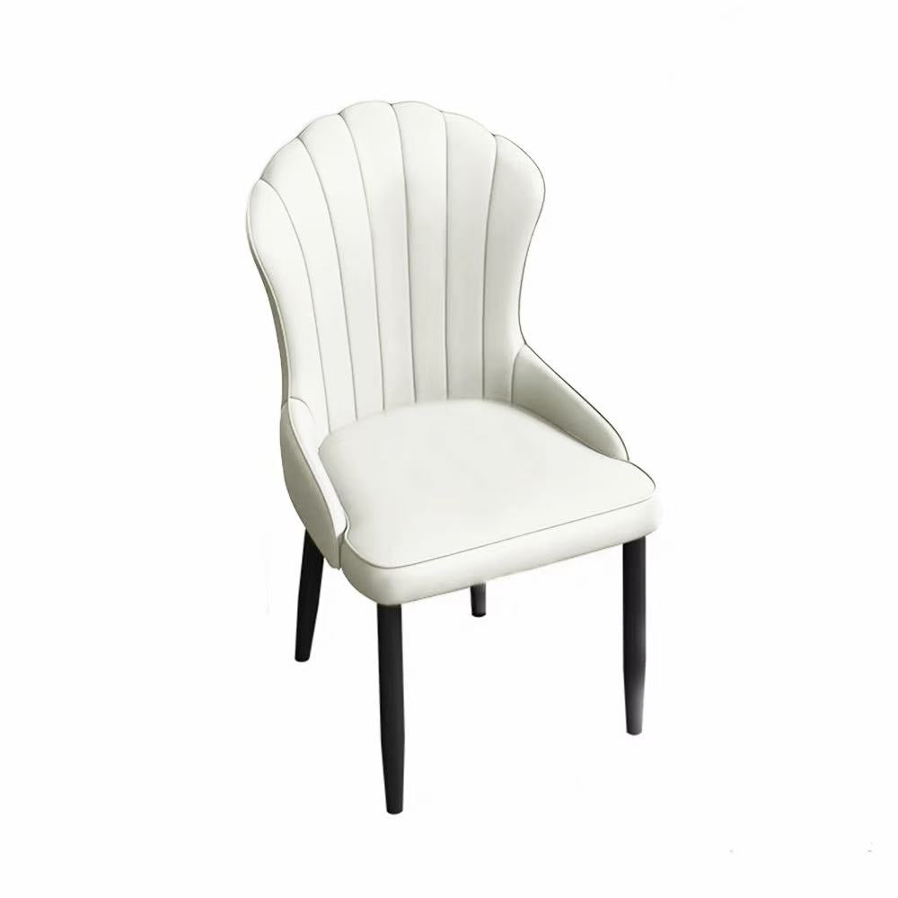 MMW Dining Room Chair with Shell Back Design, Black Legs, 92H 48W 50D cm