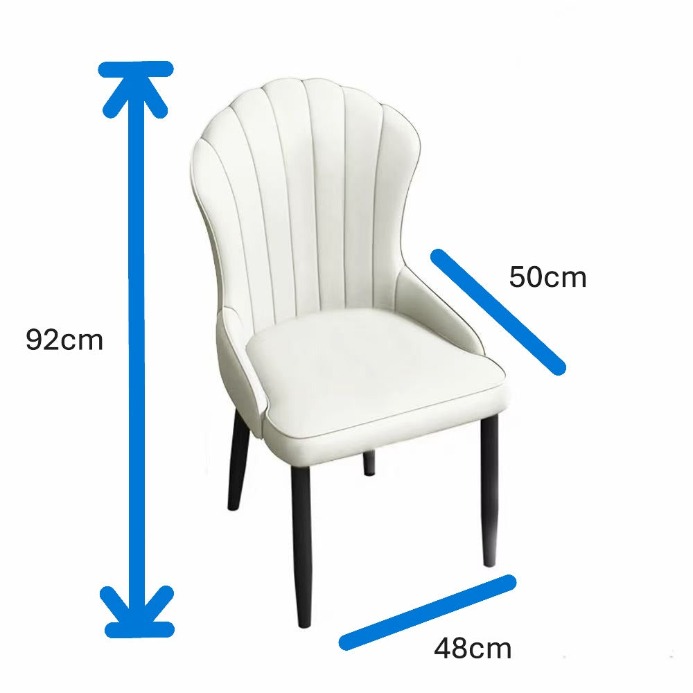 MMW Dining Room Chair with Shell Back Design, Black Legs, 92H 48W 50D cm