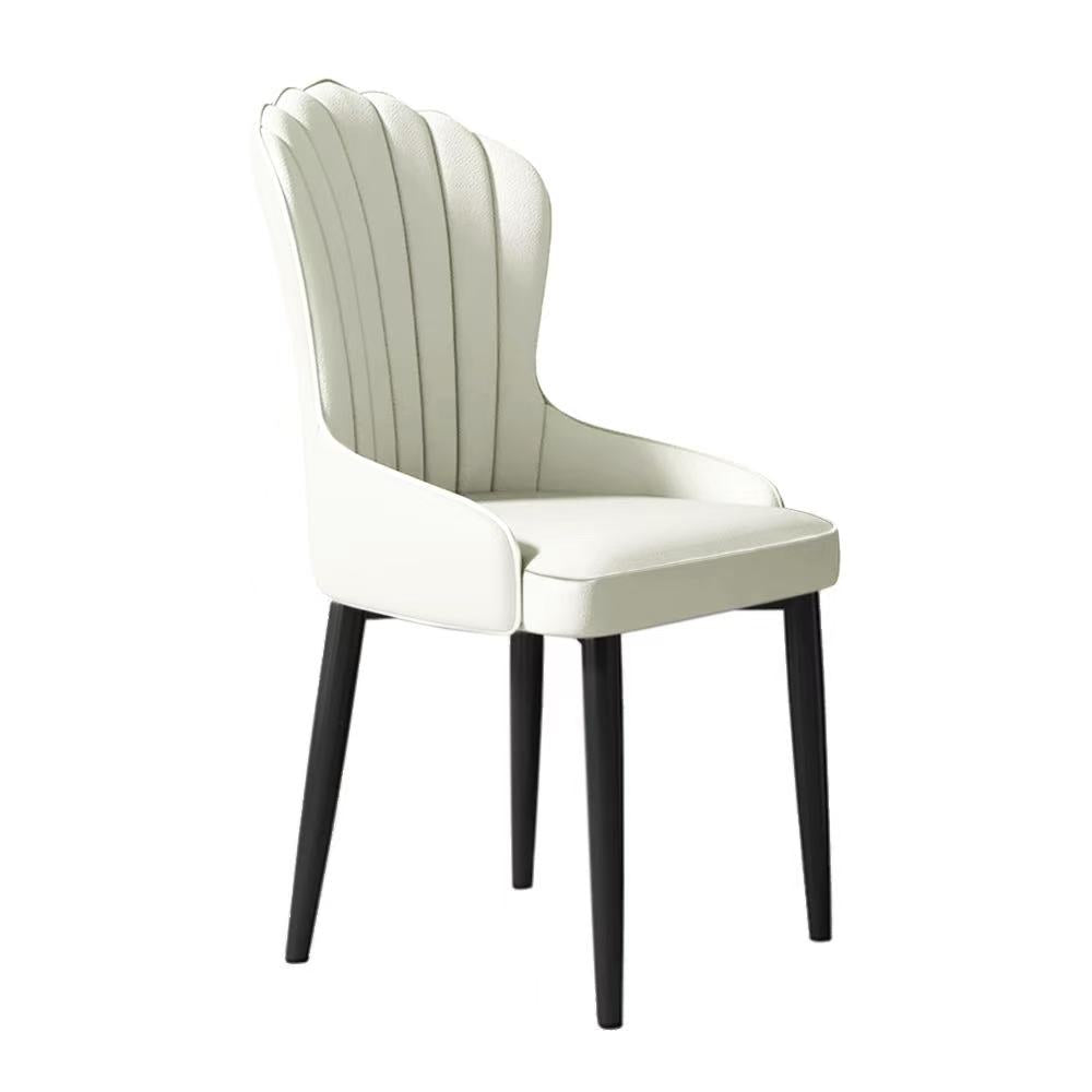 MMW Dining Room Chair with Shell Back Design, Black Legs, 92H 48W 50D cm