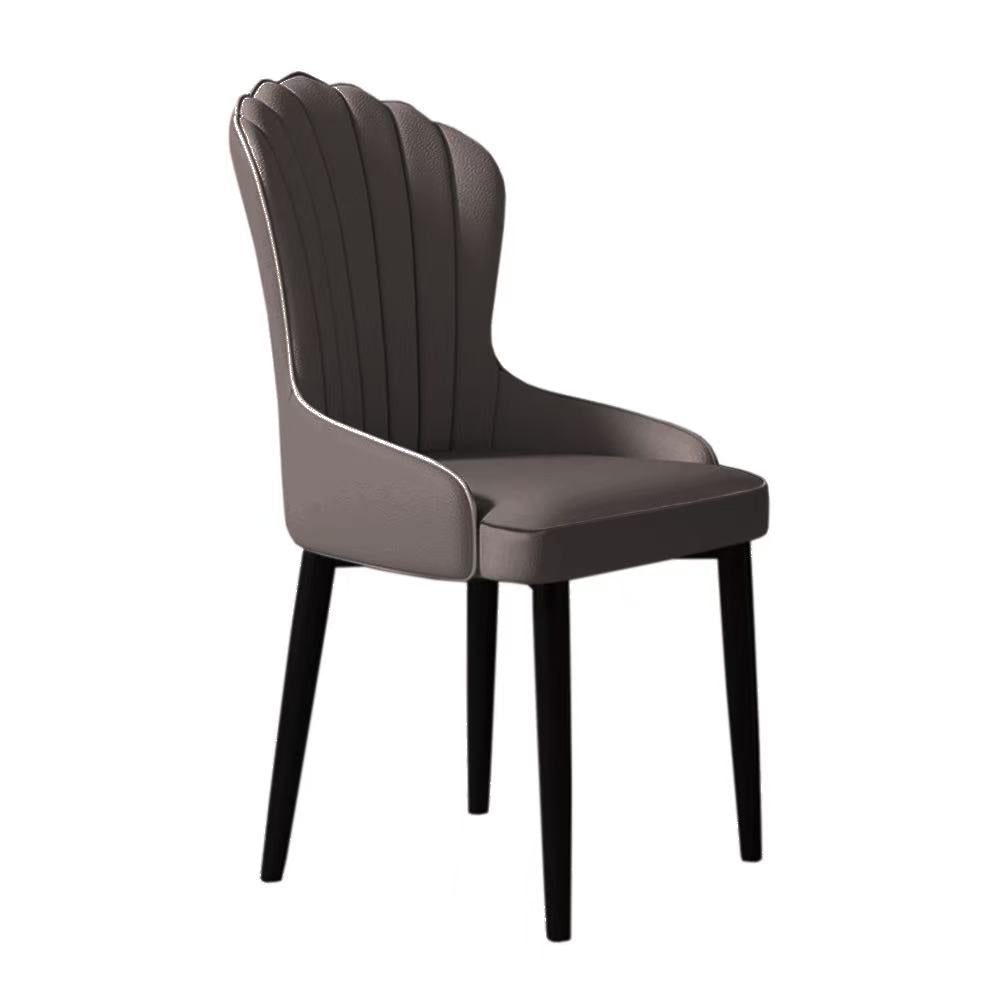 MMW Dining Room Chair with Shell Back Design, Black Legs, 92H 48W 50D cm
